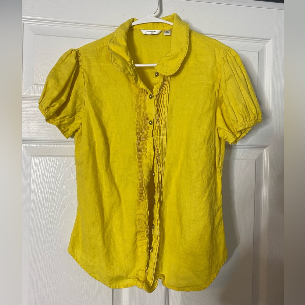 Yellow Button-Up Women's Top